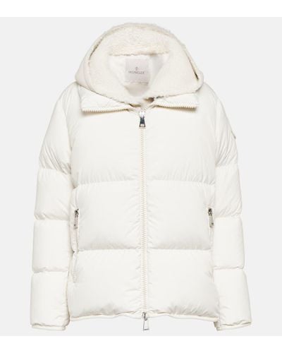 Moncler Labbe Shearling-trimmed Down Jacket - White
