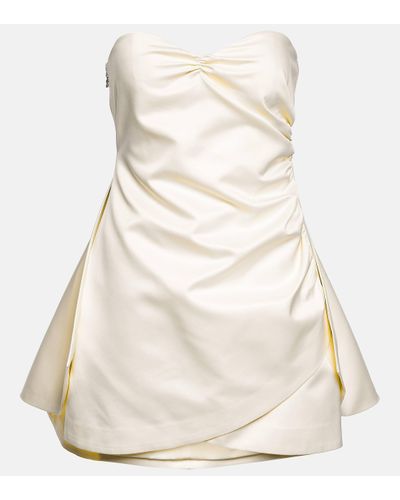 ROTATE BIRGER CHRISTENSEN Strapless Satin-crepe Mini Dress - White