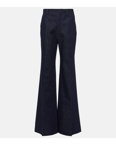 Loro Piana Jose Cotton And Silk Wide-leg Trousers - Blue