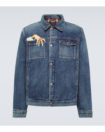 Undercover Beaded Denim Jacket - Blue