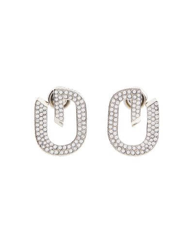 Boucles d'oreilles Stitch à cristaux en argenté – Givenchy