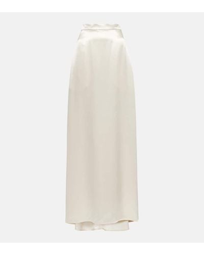 Jil Sander Satin Maxi Skirt - White