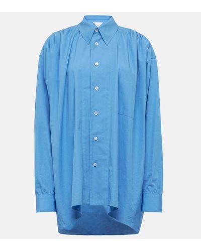 Bottega Veneta Oversize-Hemd aus einem Baumwollgemisch - Blau