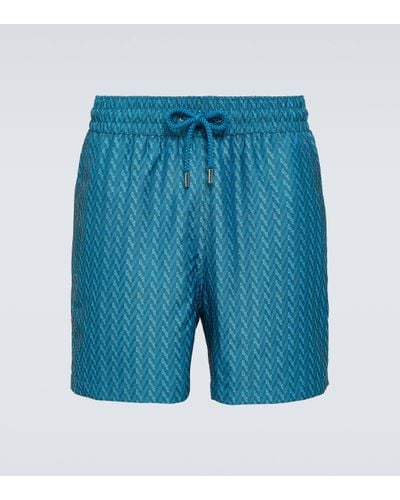 Frescobol Carioca Copacabana Jacquard Swim Shorts - Blue