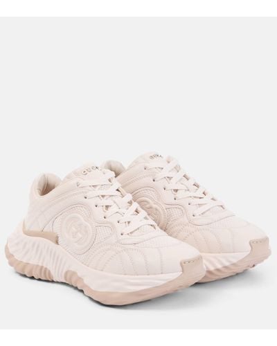 Gucci Interlocking G Leather Trainers - Pink
