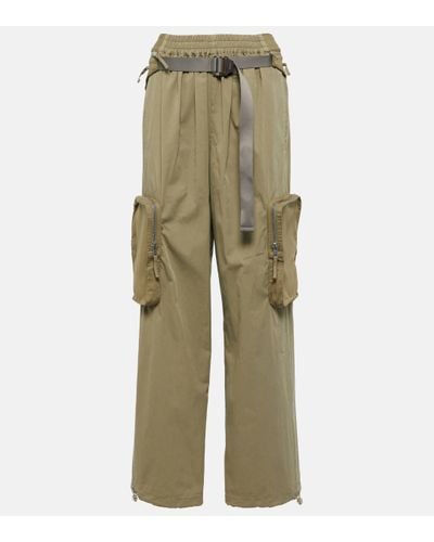 Dion Lee Cotton-blend Cargo Trousers - Green