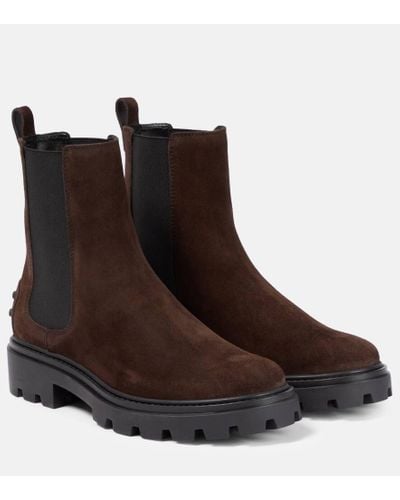 Tod's Suede Chelsea Boots - Brown