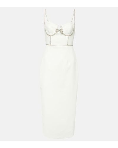 Self-Portrait Embellished Crepe Bustier Dress - White
