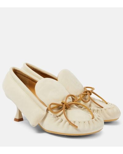 JW Anderson Suede Loafer Court Shoes - Natural