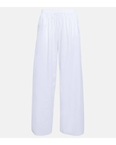 The Row Pantalon Goyan a taille haute en coton - Blanc