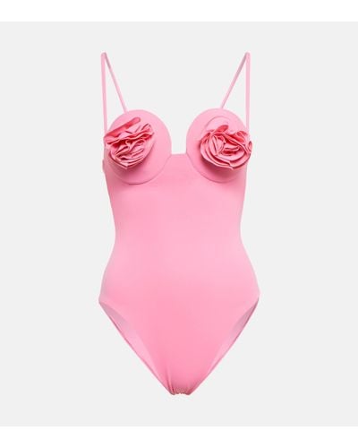 Magda Butrym Floral-embellished Swimsuit - Pink