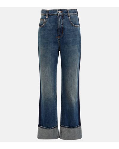 Alexander McQueen High-rise Straight Jeans - Blue