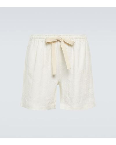 Commas Shorts de lino - Blanco