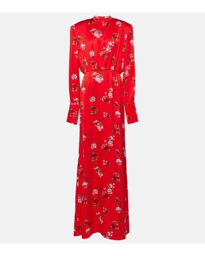 Magda Butrym Floral Silk Gown - Red