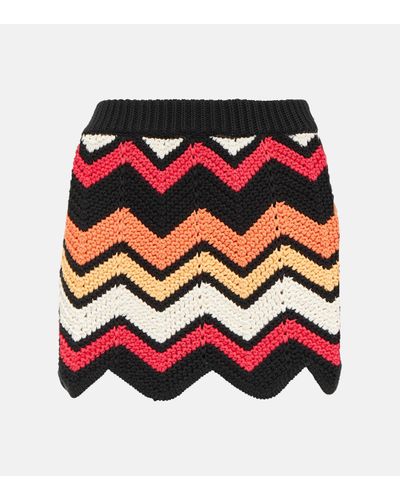 Alanui Mini-jupe Kaleidoscopic en coton melange - Multicolore