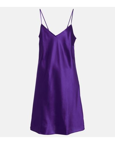 Eres Nouba Silk Satin Mini Dress - Purple