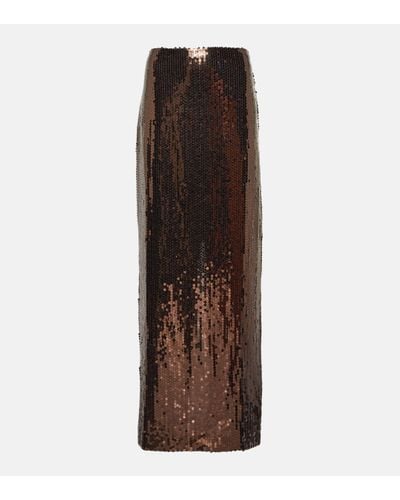 ‎Taller Marmo Eva Sequined Maxi Skirt - Brown