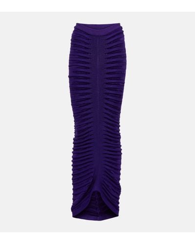Alaïa Ruched Maxi Skirt - Purple