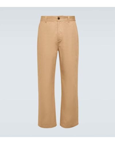 Marni Cotton Gabardine Straight Pants - Natural