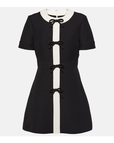 Valentino Bow-detail Crepe Couture Minidress - Black