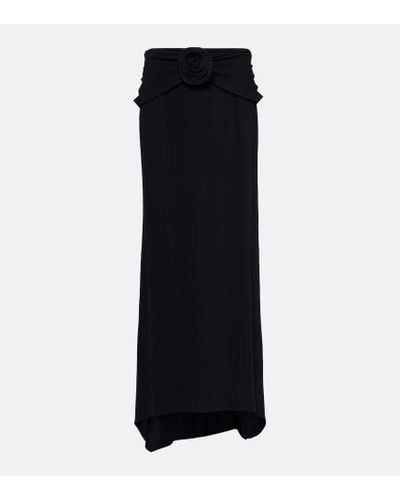 Magda Butrym Floral-applique Maxi Skirt - Black