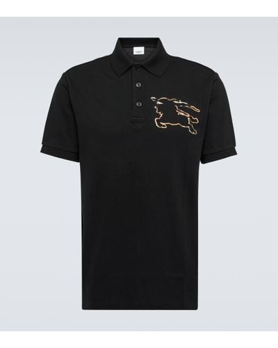 Burberry Check Ekd Polo Shirt - Black