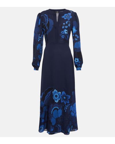 Etro Floral Midi Dress - Blue