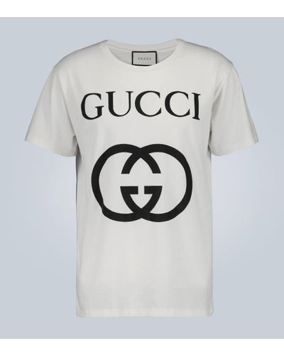 Gucci Oversize T-shirt With Interlocking G - Natural