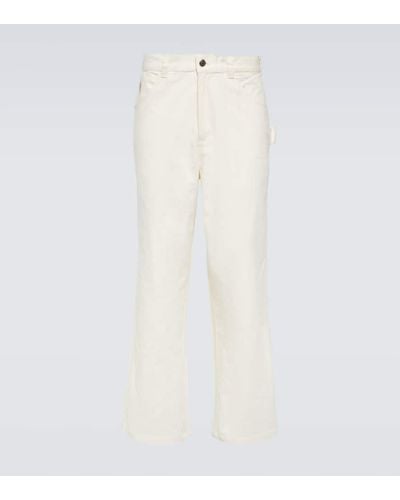 Bode Pantalones Knolly Brook de algodon espigado - Blanco