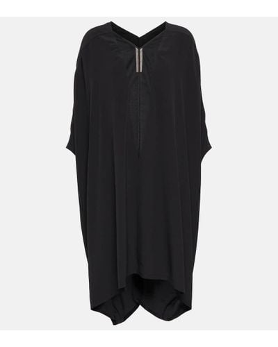 Rick Owens Babel Crepe And Tulle Tunic - Black