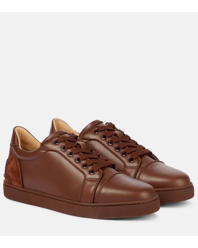 Christian Louboutin Fun Vieira Leather Trainers - Brown