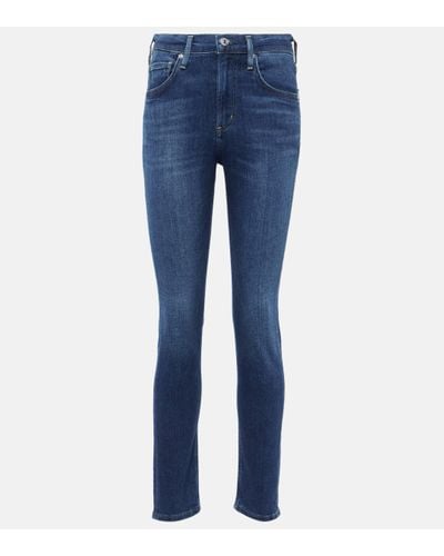 Citizens of Humanity Jean skinny Sloane a taille haute - Bleu