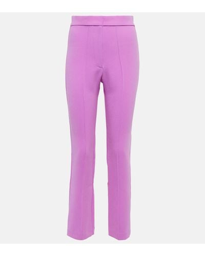 Alex Perry Dallin High-rise Straight Cropped Trousers - Purple