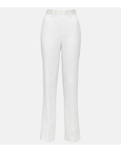 Victoria Beckham Pantalon droit a taille haute - Blanc