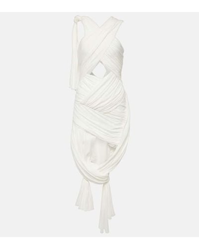 JW Anderson Halterneck Cotton-blend Midi Dress - White