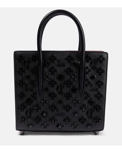 Christian Louboutin Paloma Mini Embellished Leather Tote Bag - Black