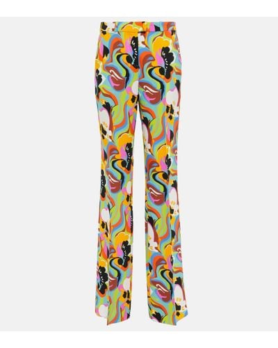 Etro Printed Straight Trousers - Yellow