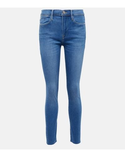 FRAME Jeans Le High Skinny Raw After - Blau