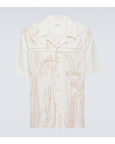 Commas Embroidered Linen And Cotton Shirt - White