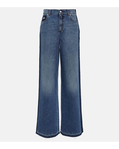 Alexander McQueen High-rise Wide-leg Jeans - Blue