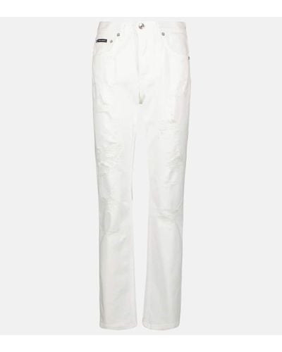 Dolce & Gabbana High-Rise Straight Jeans - Weiß