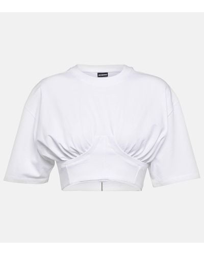 Jacquemus Haut Le T-Shirt Baci à coupe crop - Blanc