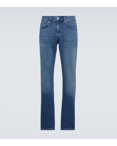 FRAME L'homme Mid-rise Slim Jeans - Blue