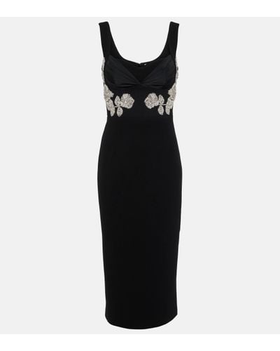 Rebecca Vallance Juliana Crystal-embellished Midi Dress - Black