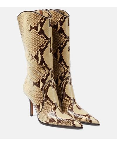 Paris Texas Ashley 95 Snake-effect Leather Boots - Natural