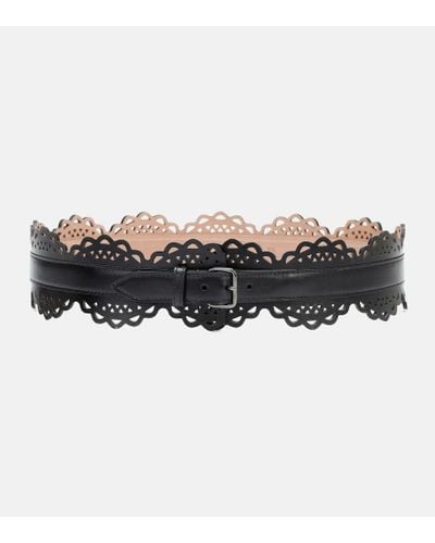 Alaïa Leather Corset Belt - Black