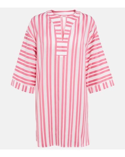 Eres Amor Striped Cotton Kaftan - Pink