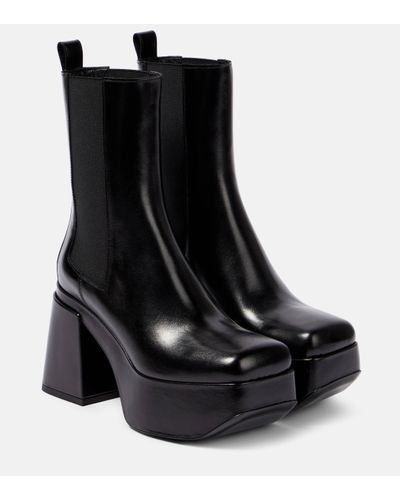 Dorothee Schumacher Platform Leather Chelsea Boots - Black