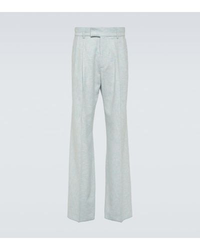 Amiri Wool-blend Wide-leg Pants - Blue