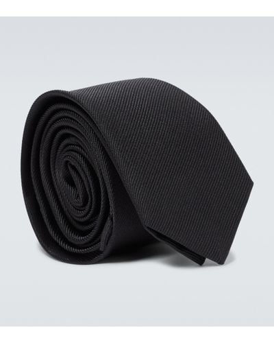 Alexander McQueen Embellished Silk Twill Tie - Black